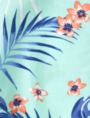 Boys Dad And Me Tropical Poplin Button Up Shirt