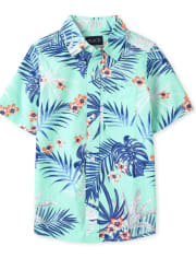 Camisa con botones de popelina tropical Dad And Me para niños