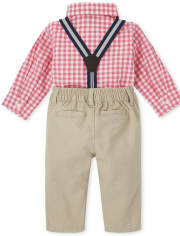 Baby Boys Gingham Poplin Outfit Set