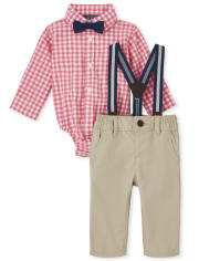 Baby Boys Gingham Poplin Outfit Set