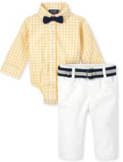 Baby Boys Plaid Poplin Outfit Set