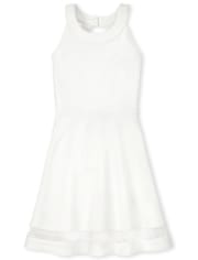 Robe en jacquard extensible à col montant pour fille