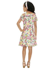Robe fleurie à épaules dénudées pour fille
