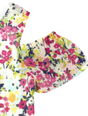 Robe fleurie à épaules dénudées pour fille