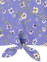 Niñitas Top estampado con lazo delantero
