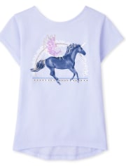 Girls Graphic Cross Back Top
