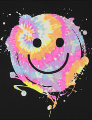 Girls Happy Face Graphic Tee