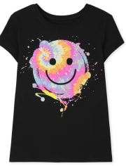 Girls Happy Face Graphic Tee