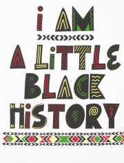 Camiseta negra con gráfico de historia unisex para niños