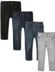 Toddler Boys Stretch Skinny Jeans 4-Pack