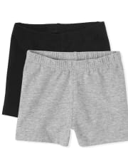 Paquete de 2 pantalones cortos de uniforme Cartwheel para niñas pequeñas