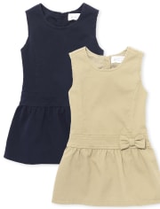 Toddler Girls Uniform Bow Jumper 2-Pack