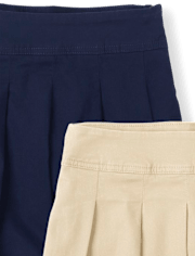 Falda pantalón niña Uniform Stretch plisada con botones, paquete de 4