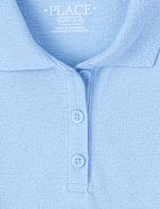 Polo de piqué con volantes de uniforme para niñas, paquete de 2
