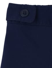 Falda pantalón elástica con botones de uniforme para niñas, paquete de 2