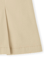 Falda pantalón elástica con botones de uniforme para niñas, paquete de 2