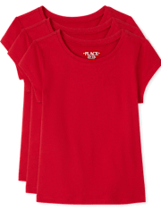 Paquete de 3 camisetas básicas con capas de uniforme para niñas