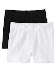 Pantalones cortos de uniforme Cartwheel para niñas, paquete de 2