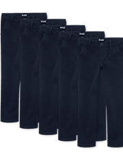 Pantalón chino ajustado elástico Niña Uniform, paquete de 5