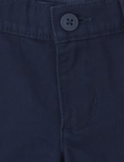 Pantalones chinos ajustados y elásticos de uniforme para niñas, paquete de 4