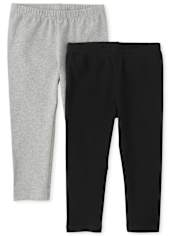 Leggings capri de uniforme para niña, paquete de 2