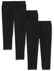 Leggings capri de uniforme para niña, paquete de 3