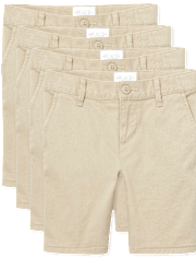 Girls Uniform Stretch Chino Shorts 4-Pack