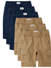 Boys Pull On Cargo Shorts 6-Pack