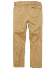 Pantalones chinos ajustados elásticos uniformes para niños, paquete de 5