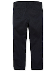 Pantalones chinos ajustados elásticos uniformes para niños, paquete de 5