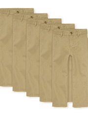 Paquete de 5 pantalones chinos elásticos de uniforme para niños