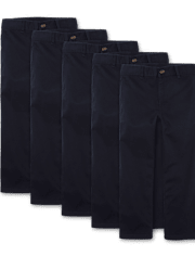 Paquete de 5 pantalones chinos elásticos de uniforme para niños