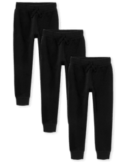 Kids Fleece Jogger Pants 3-Pack
