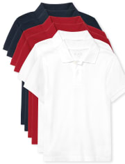 Boys Uniform Pique Polo 6-Pack