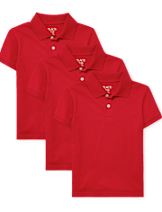 Boys Uniform Soft Jersey Polo 3-Pack