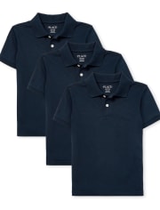 Boys Uniform Soft Jersey Polo 3-Pack