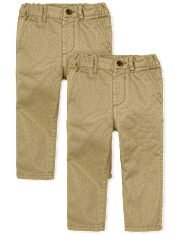 Lot de 2 pantalons chino skinny extensibles pour bébés et tout-petits garçons