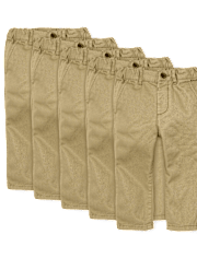 Baby And Toddler Boys Uniform Stretch Straight Chino Pants 5-Pack