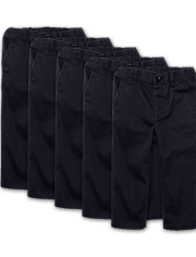 Baby And Toddler Boys Uniform Stretch Straight Chino Pants 5-Pack