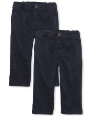 Toddler Boys Uniform Stretch Chino Pants 2-Pack