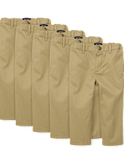 Baby And Toddler Boys Uniform Stretch Relaxed Chino Pants 5-Pack