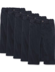 Toddler Boys Uniform Stretch Chino Pants 5-Pack