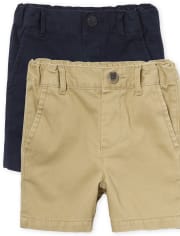 Toddler Boys Uniform Stretch Chino Shorts 2-Pack