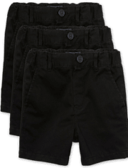 Baby And Toddler Boys Uniform Stretch Chino Shorts 3-Pack