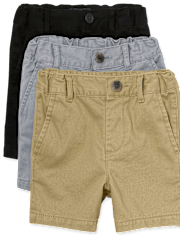Baby And Toddler Boys Uniform Stretch Chino Shorts 3-Pack