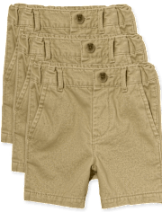 Baby And Toddler Boys Uniform Stretch Chino Shorts 3-Pack
