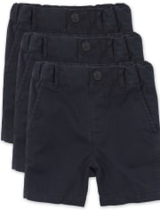 Toddler Boys Uniform Stretch Chino Shorts 3-Pack