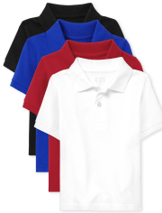 Toddler Boys Uniform Pique Polo 4-Pack