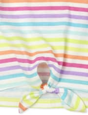 Baby And Toddler Girls Striped Tie Front Top