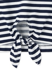 Baby And Toddler Girls Striped Tie Front Top
